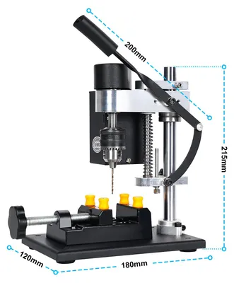 Produktbild von Mini Tischbohrmaschine - Ständerbohrmaschine - 7-stufige Drehzahlregelung - 0,6–6 mm Bohrfutter - Präzisionsbohren in Metall, Holz, Schmuck, Bastelarbeiten