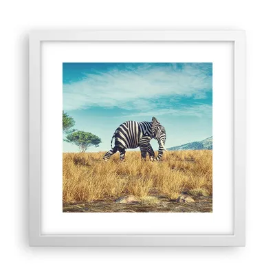 Produktbild von Gerahmtes Poster - Weißer Rahmen - Surreal Elefant Rippen - 30x30 cm - Wand Bild - Wanddeko - Wandbilder - Kunstposter - Wandposter - Bilderrahmen - Bilder - Kunstdruck - P2WAC30x30-4717