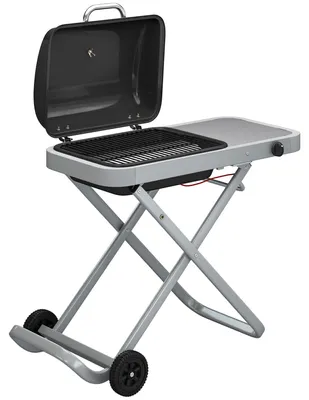 Obrázek produktu pro Přenosný plynový gril s 1 hořákem, skládacím vozíkem a teploměrem