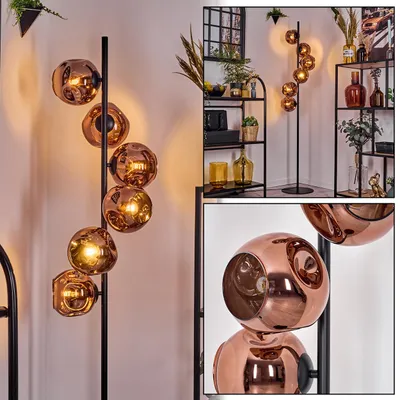 Produktbild von Villamare Stehlampe aus Metall/Glas in Schwarz/Kupferfarben