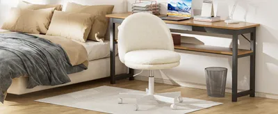 Obrázok produktu pre Kancelárska stolička – stolička k písacímu stolu – ergonomická – otočná – s nastaviteľnou výškou – s kolieskami – bez podrúčok – z plyšového zamatu – čierna
