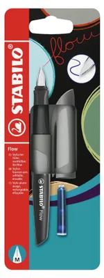 Immagine prodotto di Penna stilografica - STABILO Flow MONOCHROME - grigio, cartuccia inclusa
