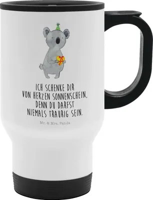 Produktbild von Mr. & Mrs. Panda thermosbecher Koala Geschenk - Weiß - Camping Becher, Thermobecher To Go, Kaffeebecher, Geburtstag, Party, Outdoor
