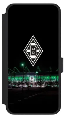 Produktbild von NIVOCASE Klapphülle für Samsung Galaxy A56 5G  Handyhülle aus Kunst Leder NIVOflip schwarz Borussia Mönchengladbach Offizielles Lizenzprodukt Stadion