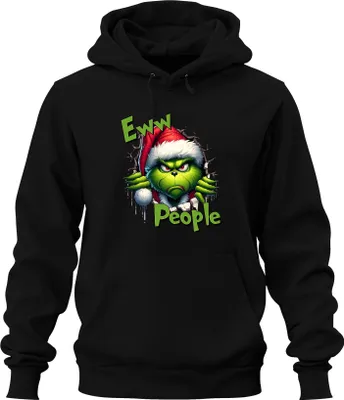 Produktbild von Eww People Grinch Weihnachtsmuffel grimmig lustig Geschenk Uni Hoodie Kapuzenpullover, Schwarz, L