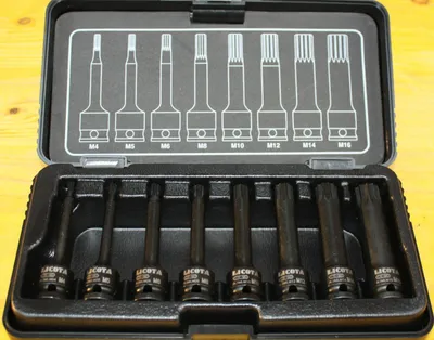 Zdjęcie produktu dla Zestaw Nasadek Udarowych Spline M4-M16, 3/8" Cr-Mo - 8 szt.