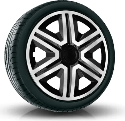 Produktbild von Radkappen Radzierblenden (4Stück) 15 Zoll silber/schwarz ACTION Z458579