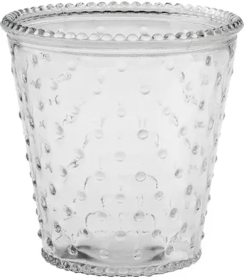 Produktbild von Windlicht mit Noppen / aufgesetzte Glasperlen Ø 13,5x13,5 cm