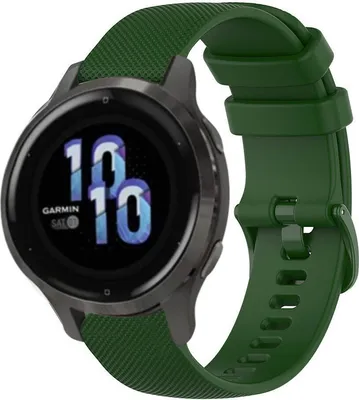 Produktbild von Strap-it Garmin Venu 2s Armband Silikon - 40mm - Armeegrün
