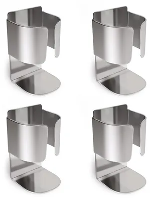 Immagine prodotto di Porta spazzolini in acciaio inossidabile, confezione da 4 pezzi, adesivi, per montaggio a parete senza fori, ideali per bagno e cucina