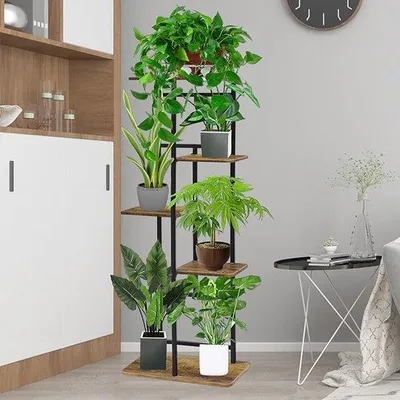 Productafbeelding van Famanu plantenstandaard met 5 niveaus - zwart