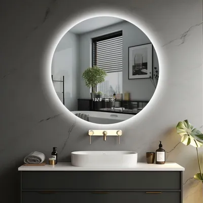 Zdjęcie produktu dla IREDA Lustro łazienkowe z oświetleniem LED, okrągłe, 70 cm