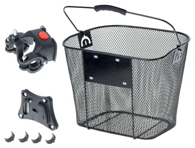 Productafbeelding van KIK KX5068 Metalen fietsmand voor aan het stuur, Click-systeem, zwart