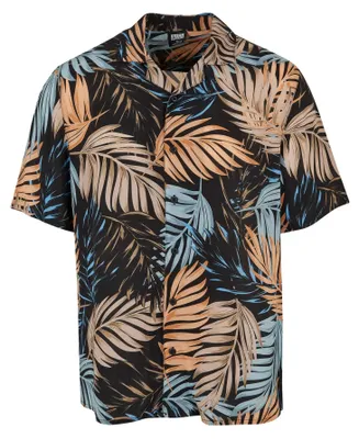 Image de Urban Classics - Chemise de villégiature pour hommes TN1416 (S) (noir/bleu/marron)