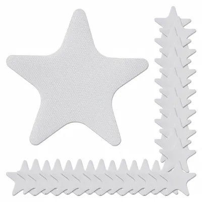 Image de Autocollants antidérapants Relaxdays, lot de 30, autocollants pour baignoire, étoiles de mer, tapis de douche antidérapants, plastique, transparents