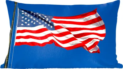 Produktbild von MuchoWow® Zierkissen Sofakissen Wohnzimmer Dekokissen 50x30 cm Hissende Flagge der Vereinigten Staaten - Wohnzimmerdekoration - Polster mit Photo