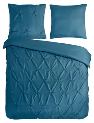 Productafbeelding van Pure Dekbedovertrek Micropercal Elegance - petrol 200x200/220cm