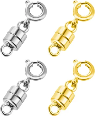 Productafbeelding van Magnetische Ketting Sluitingen - 4 Stuk Sieraden Connectoren voor Armbanden en Ketten (Goud en Zilver)