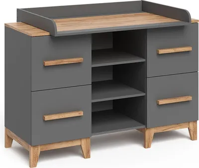 Obrázek produktu pro Přebalovací pult Vitalispa Malia Grey/Artisan 133 x 98 cm XL se 4 zásuvkami, Model 58350