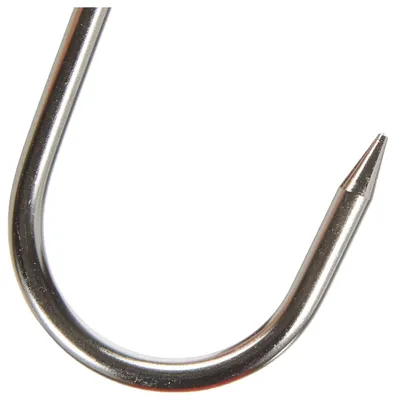 6 Haken aus Edelstahl, 12 cm, 1 Spitze, grau, 0,6 cm