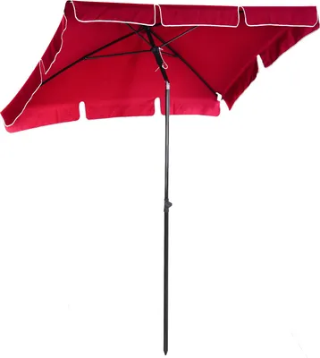 Image de Outsunny Parasol de jardin Parasol droit rectangulaire inclinable alu mšŠtal polyester haute densitšŠ 2 x 1,3 m rouge