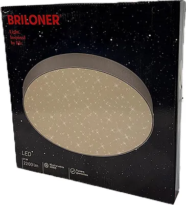 Obrázok produktu pre Stropné svietidlo BRILONER FLAME STAR LED, Imitácia hviezdy, bez rámu, neutrálne biele svetlo, strieborná farba, 28,7 x 3,6 cm