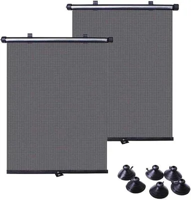 Produktbild von Famanu Auto Sonnenrollo - 2er Set mit Saugnäpfen