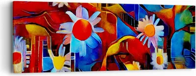 Produktbild von Bild auf Leinwand - Leinwandbild - Blume Abstraktion - 90x30cm - Wand Bild - Wanddeko - Wandbilder - Leinwanddruck - Bilder - Kunstdruck - Wanddekoration - Leinwand bilder - Wandkunst - AB90x30-3466