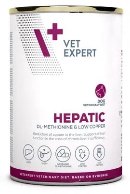 Produktbild von Vet Expert Hepatic Tierärztliches Nassfutter für Hunde mit Huhn 400g Leberfunktionsunterstützung