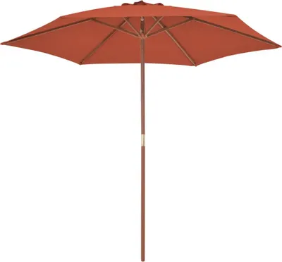 Produktbild von vidaXL Sonnenschirm mit Holz-Mast 270 cm Terrakotta