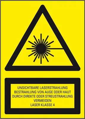 Produktbild von Dreifke® Aufkleber I Warn-Kombischild Unsichtbare Laserstrahlung Klasse 4, Fo...
