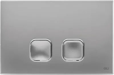 Produktbild von Wc-spülknopf Plain - 230 X 150 X 6,5 Mm - Minimalistisches Design - Mattes Chrom - Doppelte Spülung