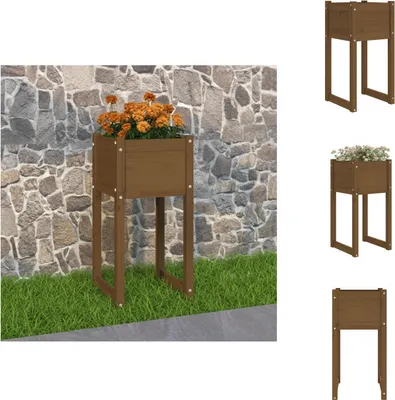Obrázok produktu pre vidaXL Kvetináč medovo hnedý 40x40x81 cm z masívneho borovicového dreva - Kvetináče a sadenice