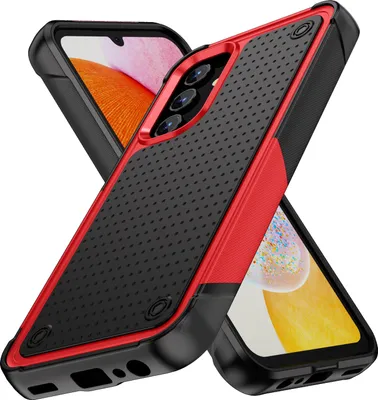 Produktbild von Hülle Für Samsung Galaxy A15 5G/4G Militärqualität Stoßfest Hybrid 2 in 1 Hart PC Weich TPU Handyhülle Rot Schwarz