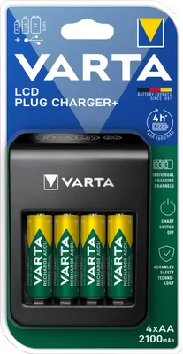 Produktbild von Varta LCD Pug Charger+ inkl. 4 Akkus 2100 mAh AA