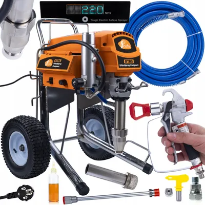 Zdjęcie produktu dla Rosfix RTR5 UltraSpray Compact - Agregat malarsko-szpachlarski hydrodynamiczny | 4000W | 3300 PSI (227 bar) | 6,5 L/min | Wąż 15 m 3/8 | Dysza 631 | Profesjonalny zestaw natryskowy | Do farb i gładzi