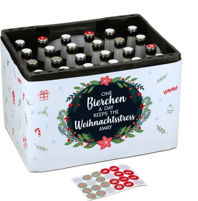 Produktbild von Bierkastenbanderole als Adventskalender "One Bierchen a day keeps the Weihnachtsstress away"