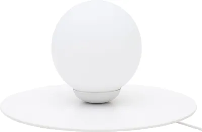 Produktbild von Nachttischleuchte Metall Glas Ø 30 cm 15 cm Weiß E27 Kugel Schirm Tischlampe