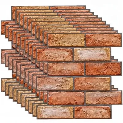 Produktbild von 3D Ziegel selbstklebende Tapete Rot - Stilvoller Wandschutz (10 Stück) KP38461