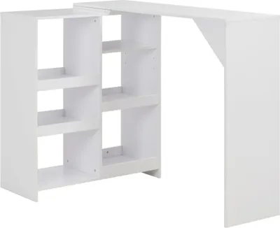 Produktbild von Bartisch mit Beweglichem Regal Weiß 138x39x110 cm