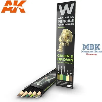 Imagen del producto de Juego De Lápices De Aquarela En Tonos Verde Y Marrón Para Camuflaje