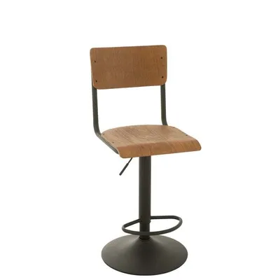 Produktbild von 2er Set Barhocker aus Holz und Metall in Braun oder Schwarz – Braun