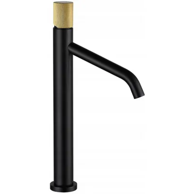 Image de Mélangeur de lavabo Rumba haut, noir/doré (73511-75)
