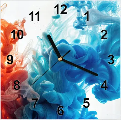 Produktbild von Wanduhr aus Glas mit Motiv Farbige_ Wirbel- 30 x 30 cm - inkl. Aufhängesystem
