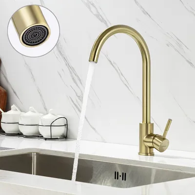 Produktbild von Lonheo Hochdruck Einhebel Küchenarmatur Edelstahl 360° Schwenkbar Spültischarmatur Wasserhahn Küche, golden
