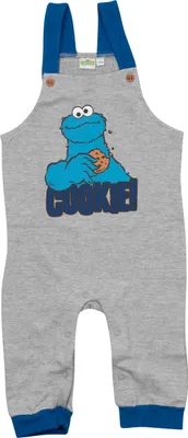 Produktbild von Sesamstraße Latzhose für Jungen - Krümelmonster Hose mit Hosenträger Overall Cookie Monster Grau 62-68