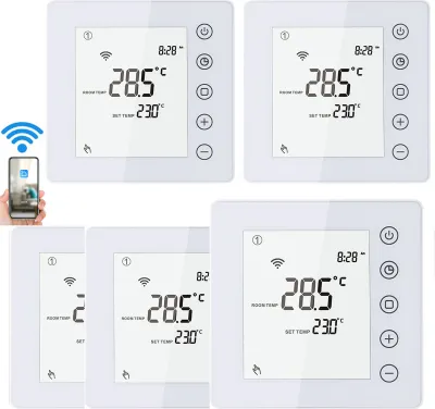 Zdjęcie produktu dla Termostat 5X WIFI Inteligentny termostat pokojowy WIFI Ogrzewanie elektryczne Ogrzewanie podłogowe Programowalny termostat grzewczy Regulator temperatury z programowaniem tygodniowym Ochrona przed zamarzaniem Oszczędność energii