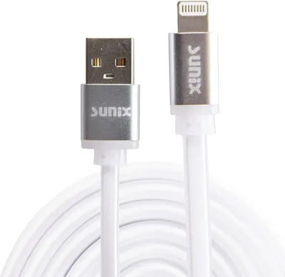 Image de Sunix 1,2M Softtouch USB Lightning Câble de charge Câble de données Chargeur compatible avec iOS iPhone 11 Pro Max, iPhone Xr, Xs, SE 2020 en blanc