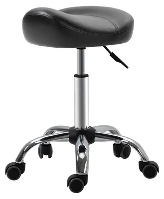 Produktbild von Eleganter Salonhocker - Verstellbarer Arbeitshocker | Farbe: Schwarz | Abmessungen: 48x48x54-69 cm