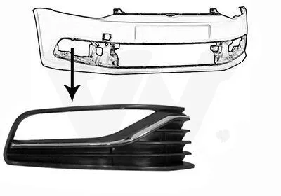 Produktbild von VAN WEZEL Lüftungsgitter Grill Stoßfänger für VW Polo Schrägheck (6R1, 6C1) mit Loch/Löchern für Nebellampen